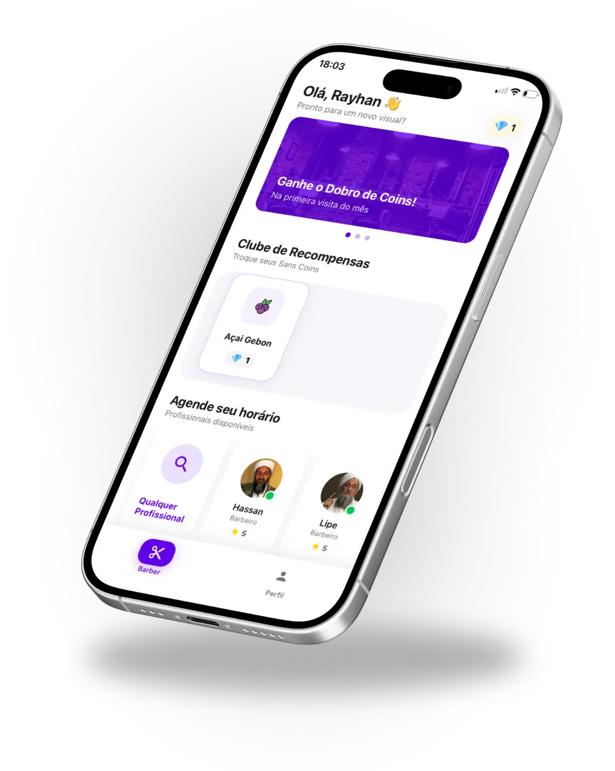 Sans Club App Screen